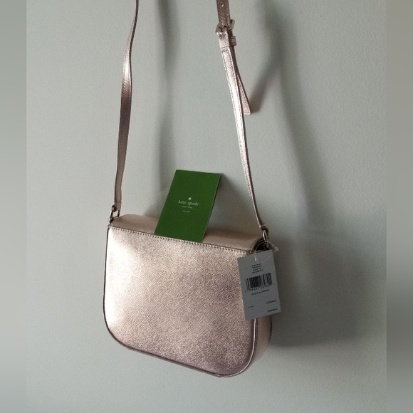 ∆ *♥Kate Spade Large Carsen Rose Gold Laurel Way Crossbody Metallic Bag WKRU5150 - Picture 3 of 14